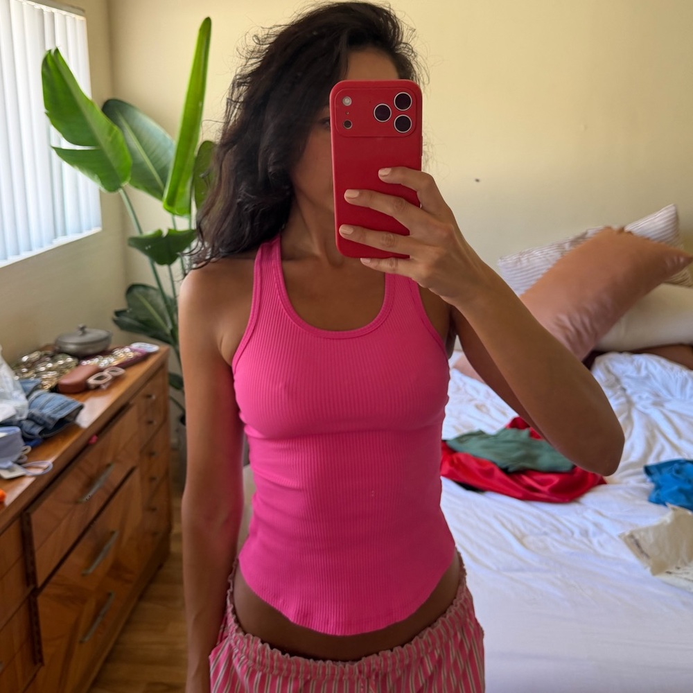 Year of Ours Ribbed Sporty Tank Hot Pink